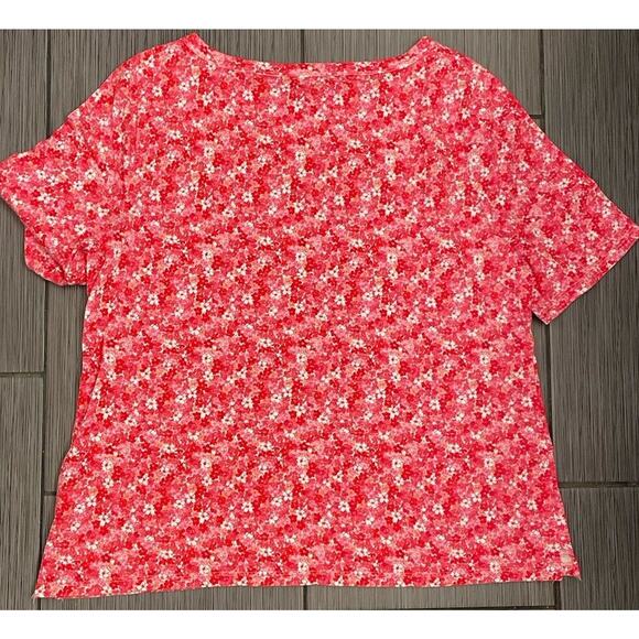 Talbot Pink Floral Short Sleeve T-Shirt Size XL Cotton/Modal Bright Colorful - Picture 4 of 5